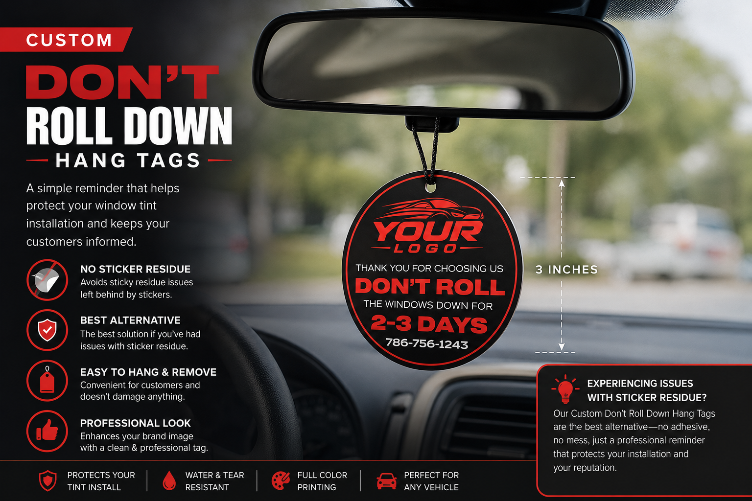 Custom Don’t Roll Down Hang Tags