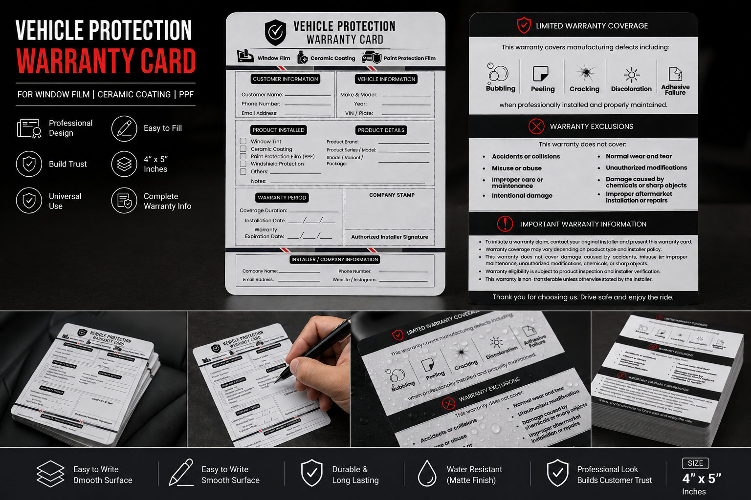 Universal Vehicle Protection Warranty Card