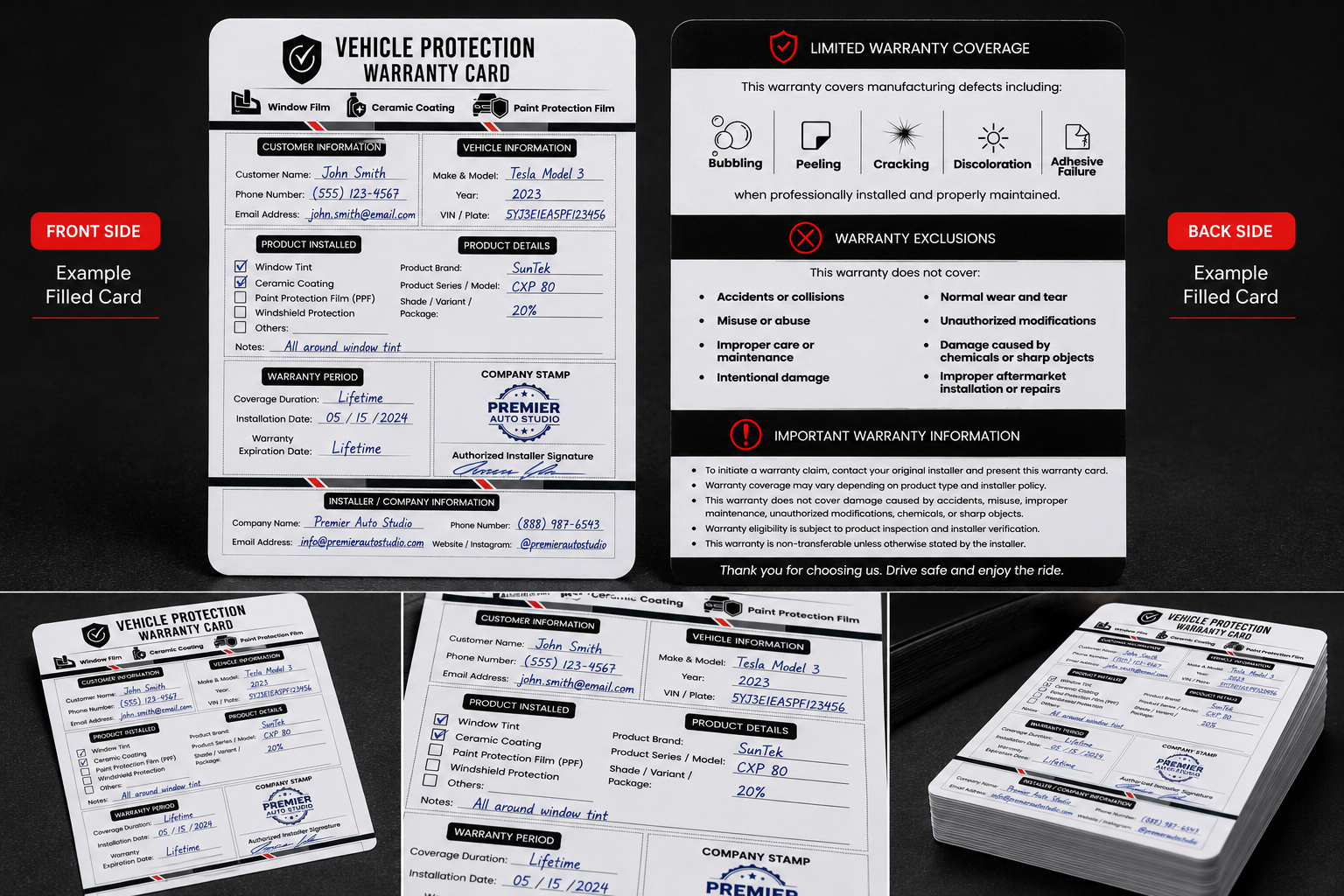 Universal Vehicle Protection Warranty Card