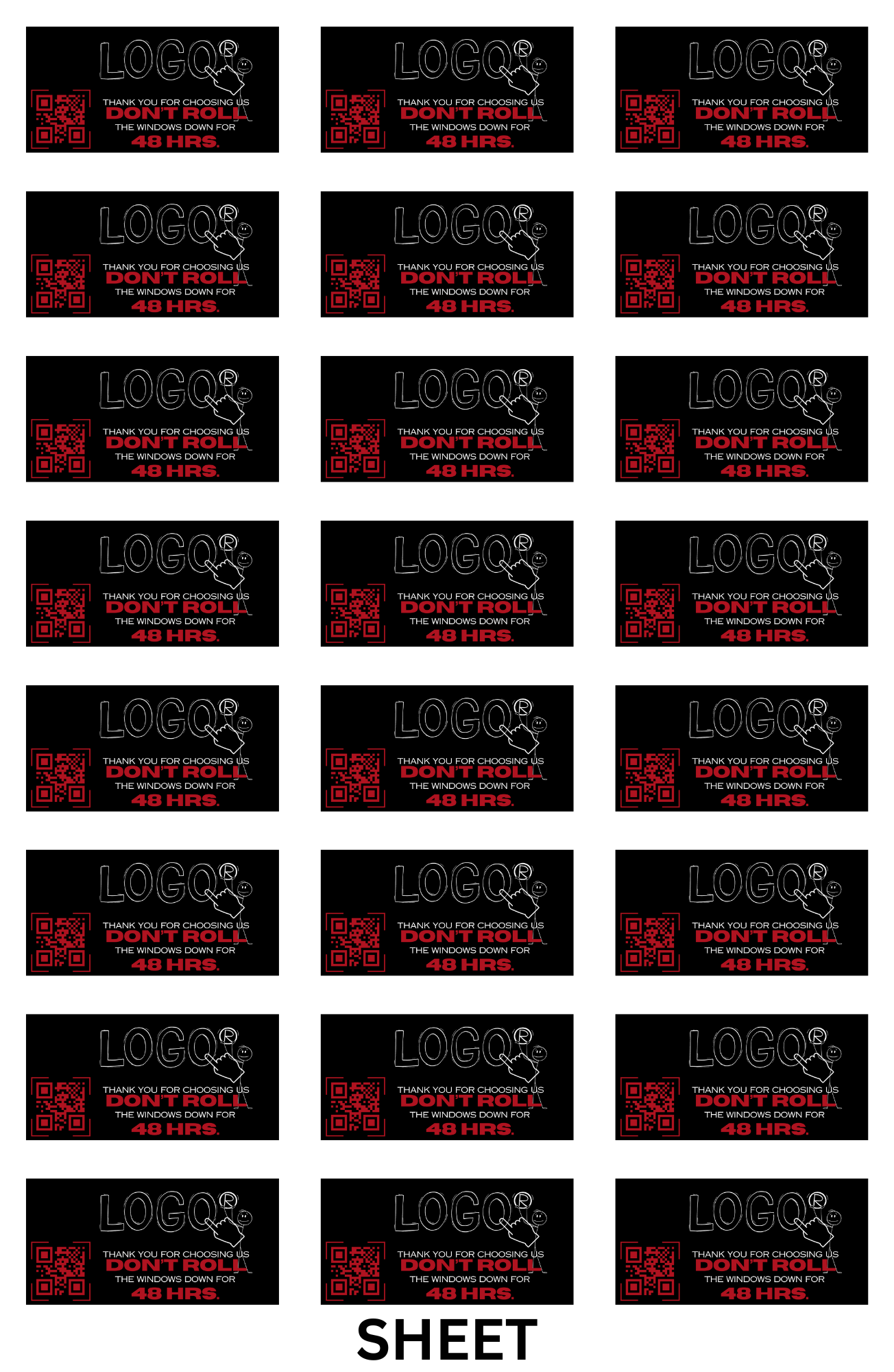 Custom Logo Don't Roll Down Window Stickers