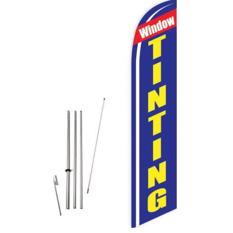 Target Window Flag Window Tinting Feather Flag with 12ft Pole kit and Ground Spike ...