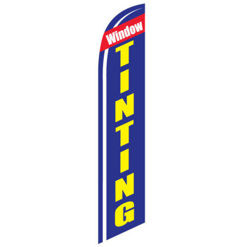 Window Tinting Feather Flag with 12ft Pole kit and Ground Spike - Premium Gard Window Films